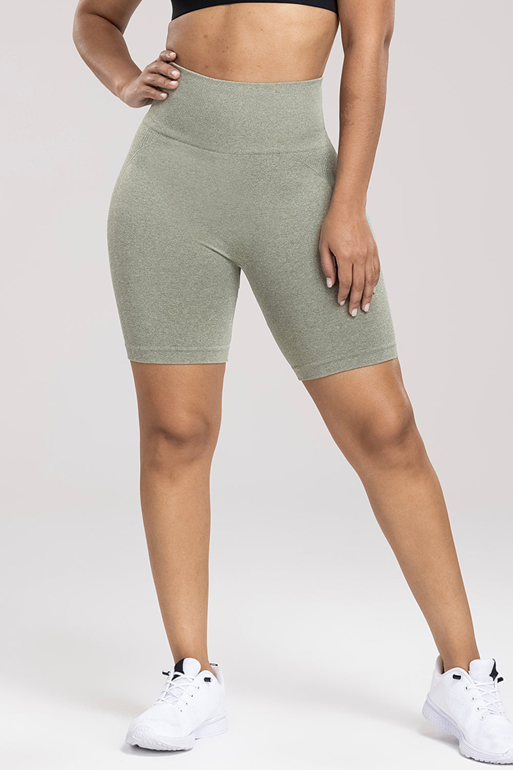 Wide Waistband High Waist Active Shorts