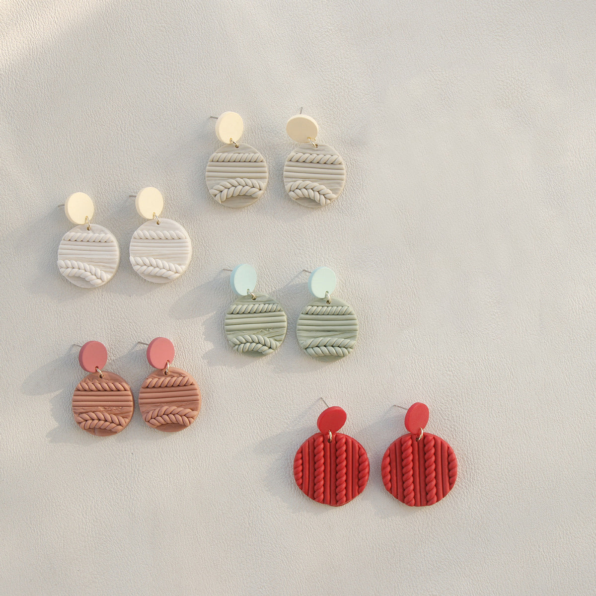 Soft Pottery Round Earrings