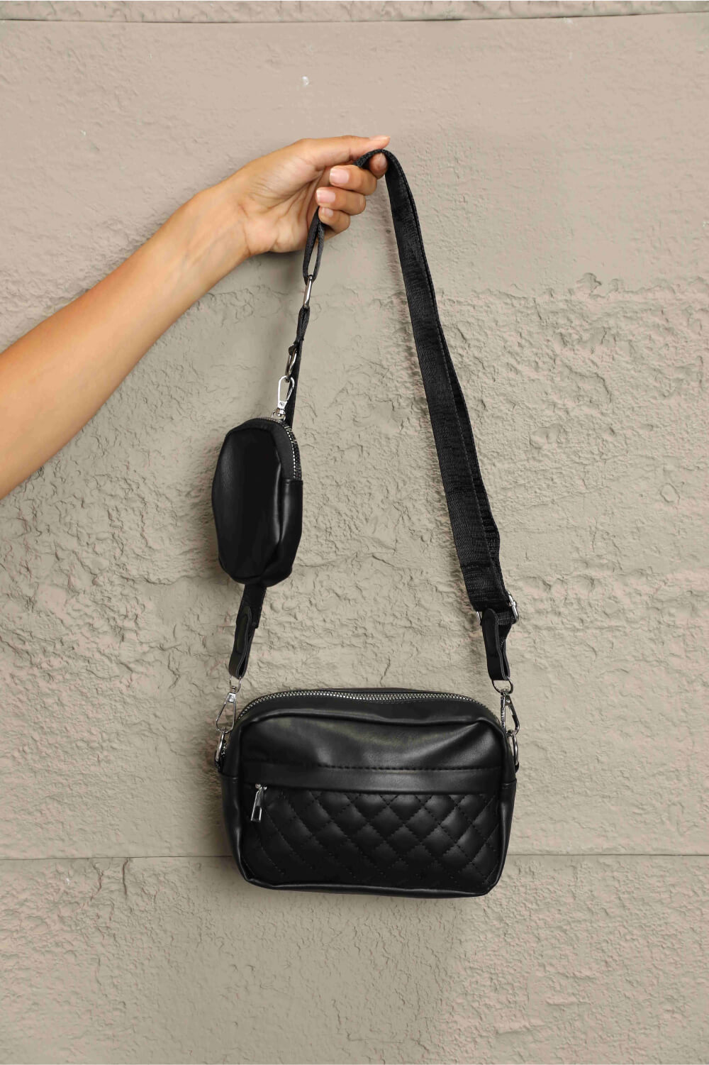 Adored PU Leather Shoulder Bag with Small Purse