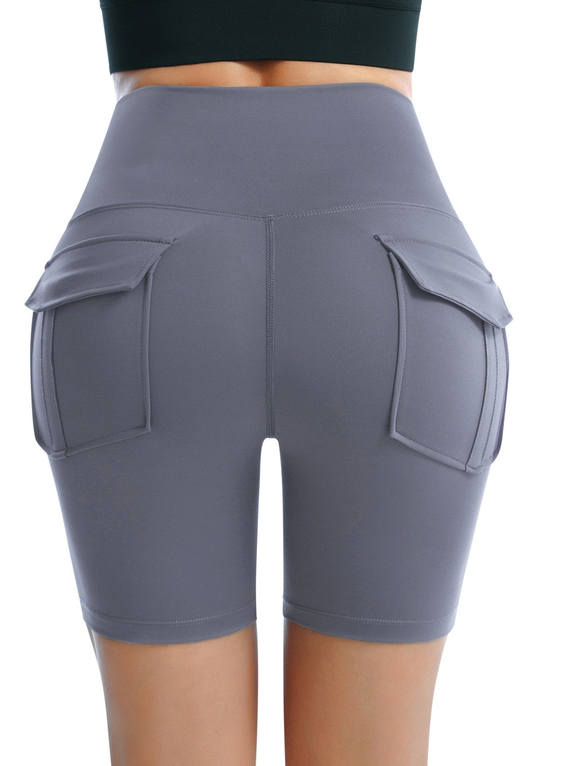 Pocketed High Waist Active Shorts